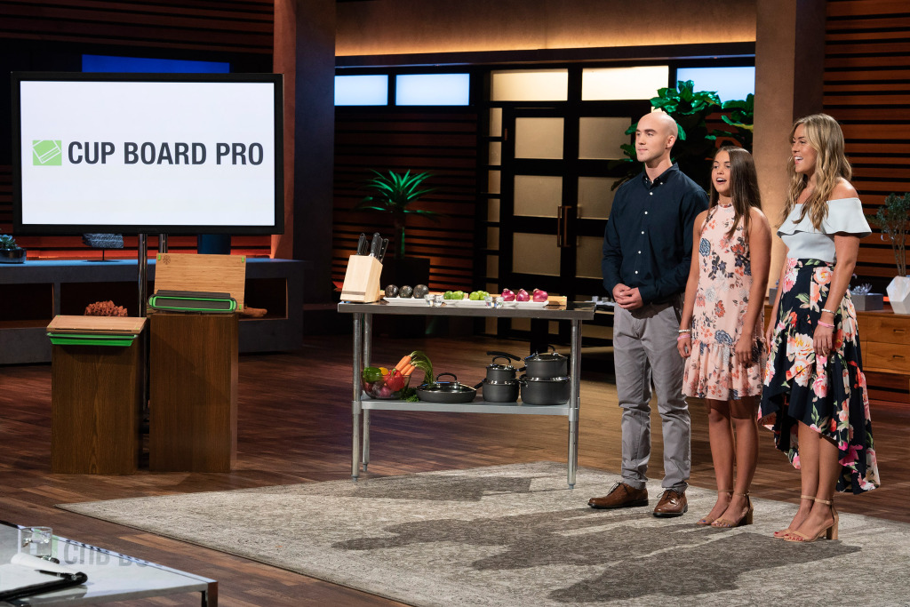 SHARK TANK - "Episode 1002" - A mother-daughter duo from Washington D.C., is passionate about their healthy vegan soups; an entrepreneur from Addison, Texas, pitches his new tool to make it simpler to invest in crypto-currency; a chef from New York, New York, wants to expand his vegan sushi restaurants across the nation; and in an emotional pitch, siblings from Long Island, New York, present the product of their late father, an NYC firefighter whose dream was to pitch on "Shark Tank" but passed away before he could, on "Shark Tank," SUNDAY, OCT. 21 (9:00-10:01 p.m. EDT), on The ABC Television Network. (ABC/Eric McCandless)
CHRISTIAN YOUNG, KEIRA YOUNG, AND KALEY YOUNG (CUT BOARD PRO)