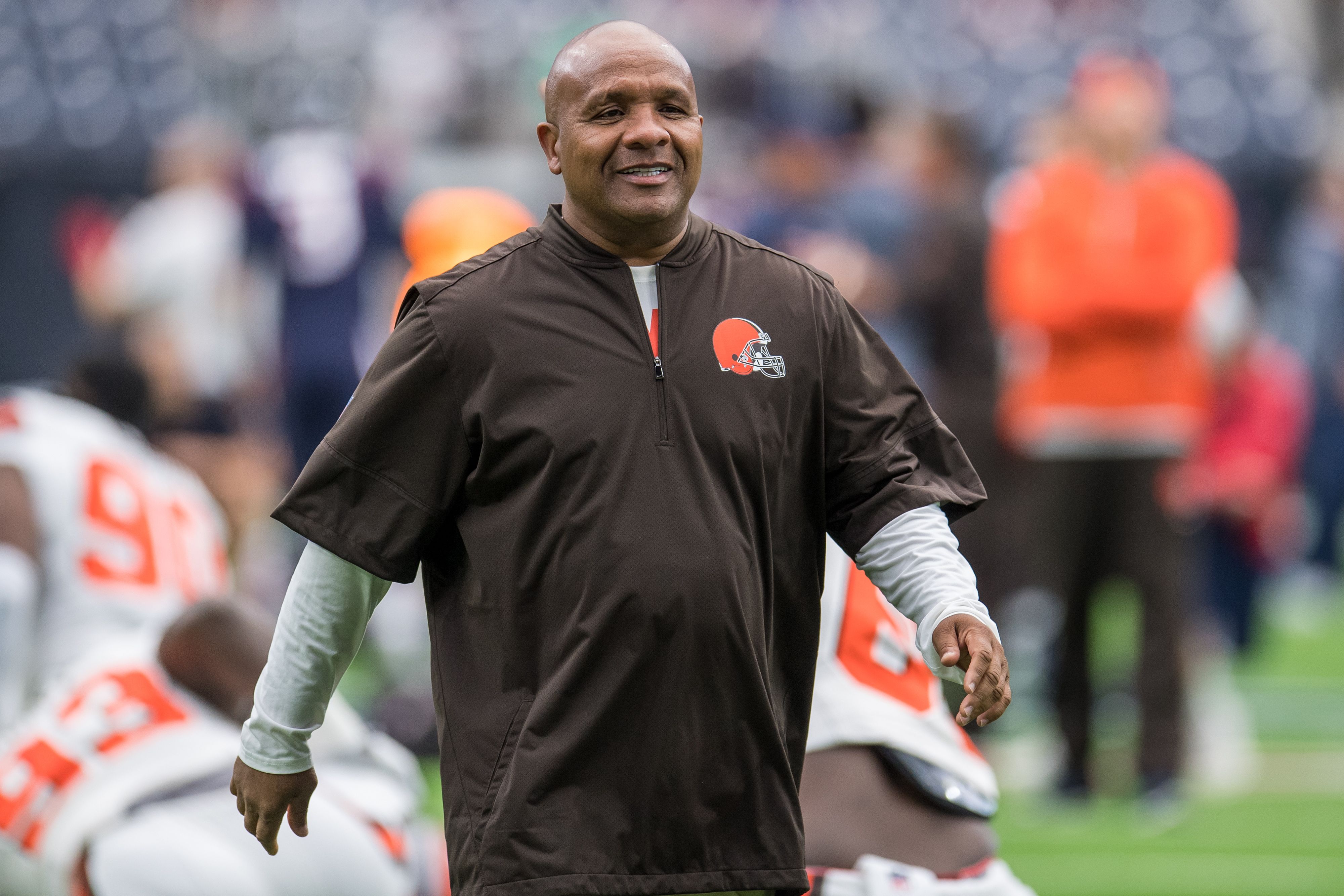 Mandatory Credit: Photo by Trask Smith/CSM/REX/Shutterstock (9137372bh)
Cleveland Browns head coach Hue Jackson prior to an NFL football game between the Houston Texans and the Cleveland Browns at NRG Stadium in Houston, TX. The Texans won 33-17
NFL Browns vs Texans, Houston, USA - 15 Oct 2017