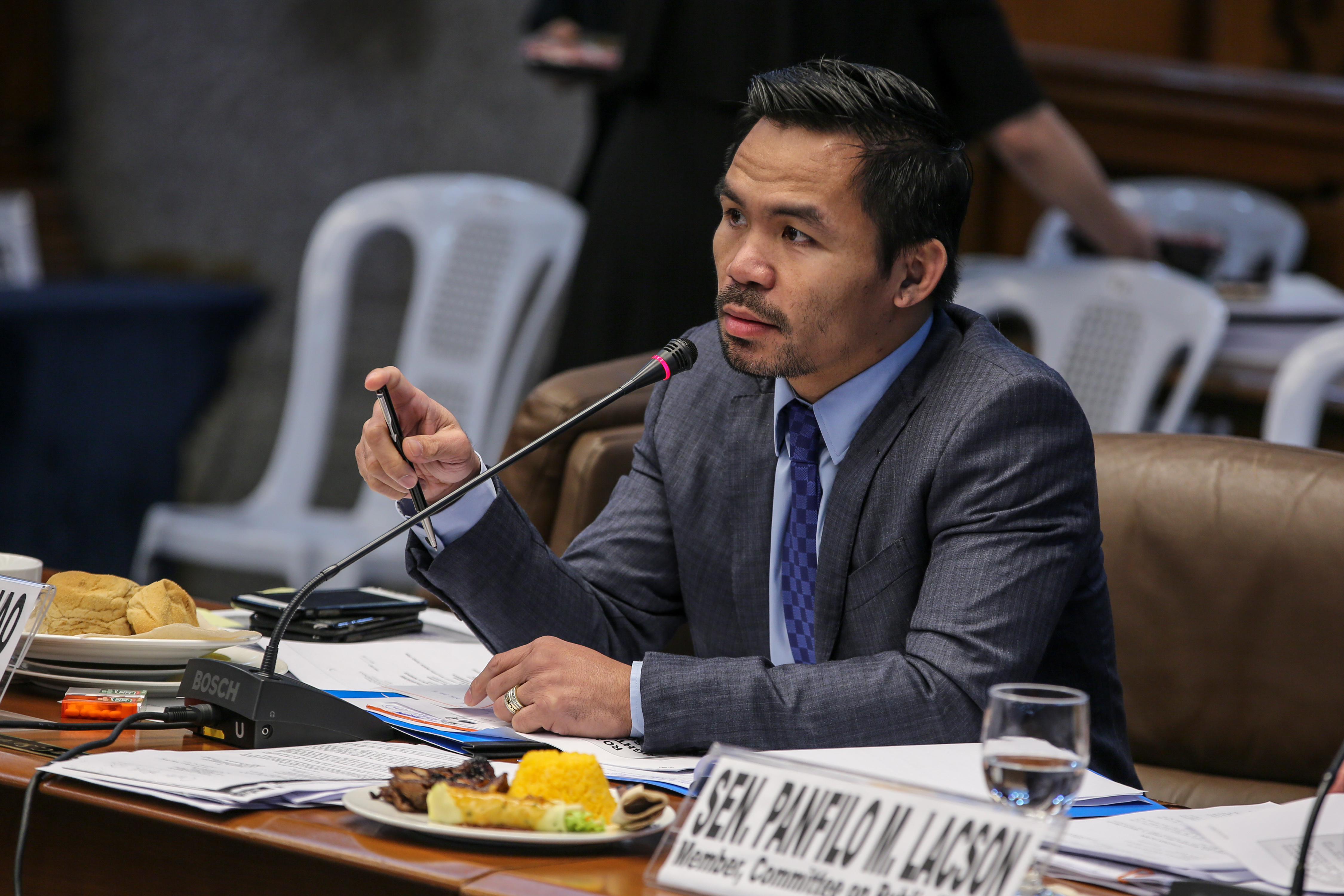 Senator Manny Pacquiao at the Senate inquiry on DPWH projects, December 11, 2017. Jonathan Cellona, ABS-CBN News