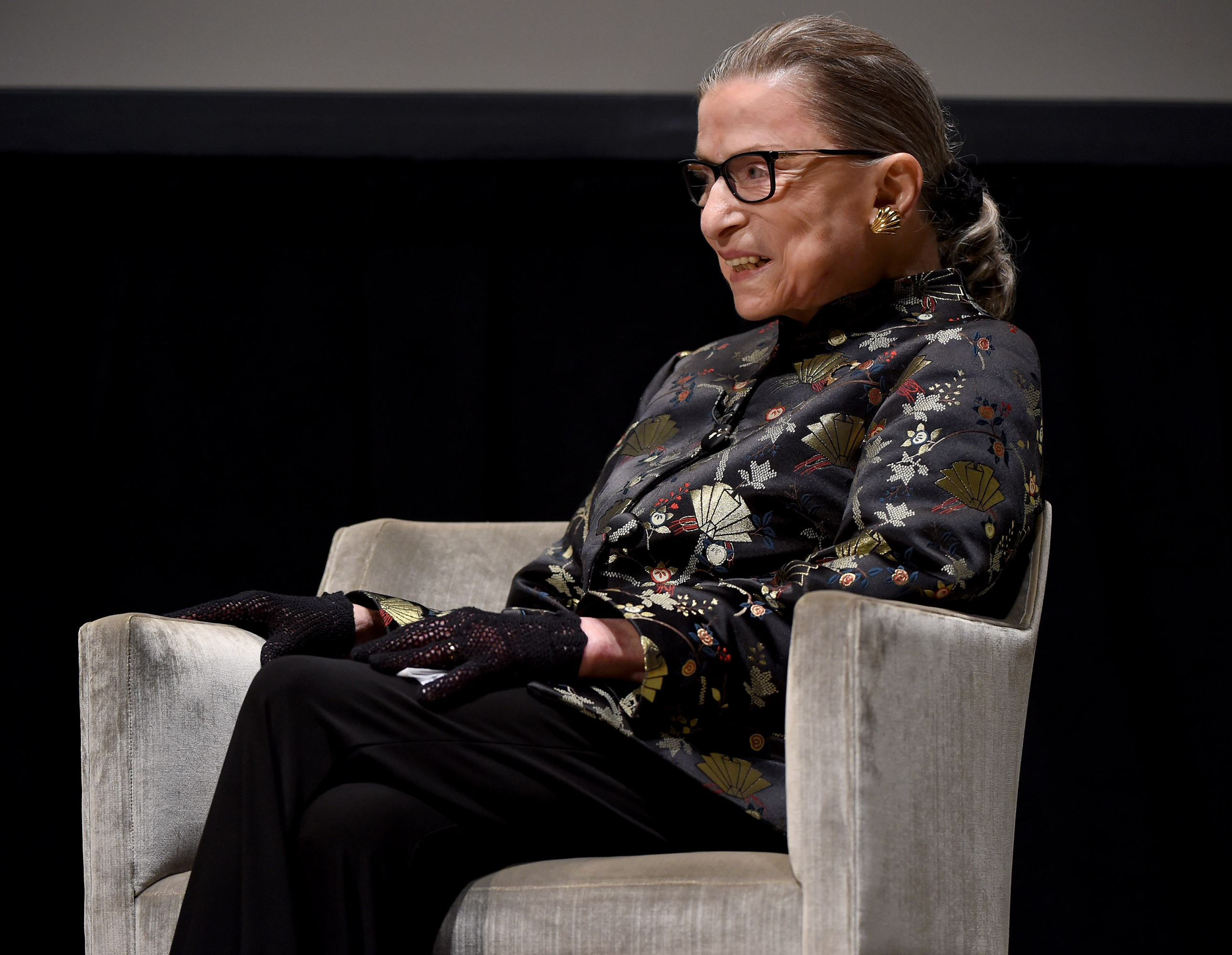NEW YORK, NY - SEPTEMBER 21:  Supreme Court Justice Ruth Bader Ginsburg presents onstage at An Historic Evening with Supreme Court Justice Ruth Bader Ginsburg at the Temple Emanu-El Skirball Center on September 21, 2016 in New York City.  (Photo by Michael Kovac/Getty Images)