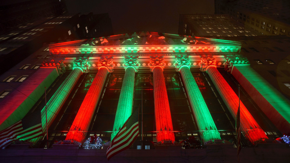 The exterior of the New York Stock Exchange photographed last week. On Monday, the Dow Jones Industrial Average had its worst Christmas Eve performance. Breaking the 1918 record.