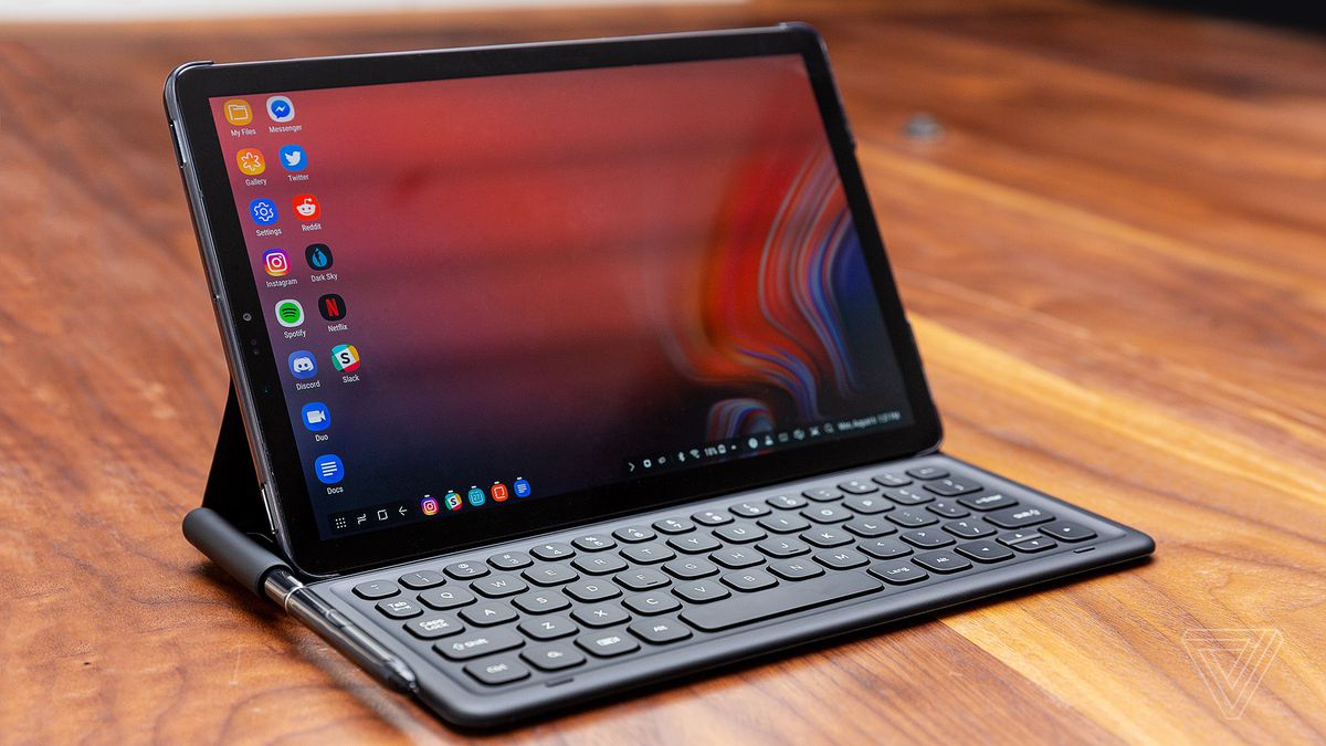 Samsung Galaxy Tab S4 with accessory.