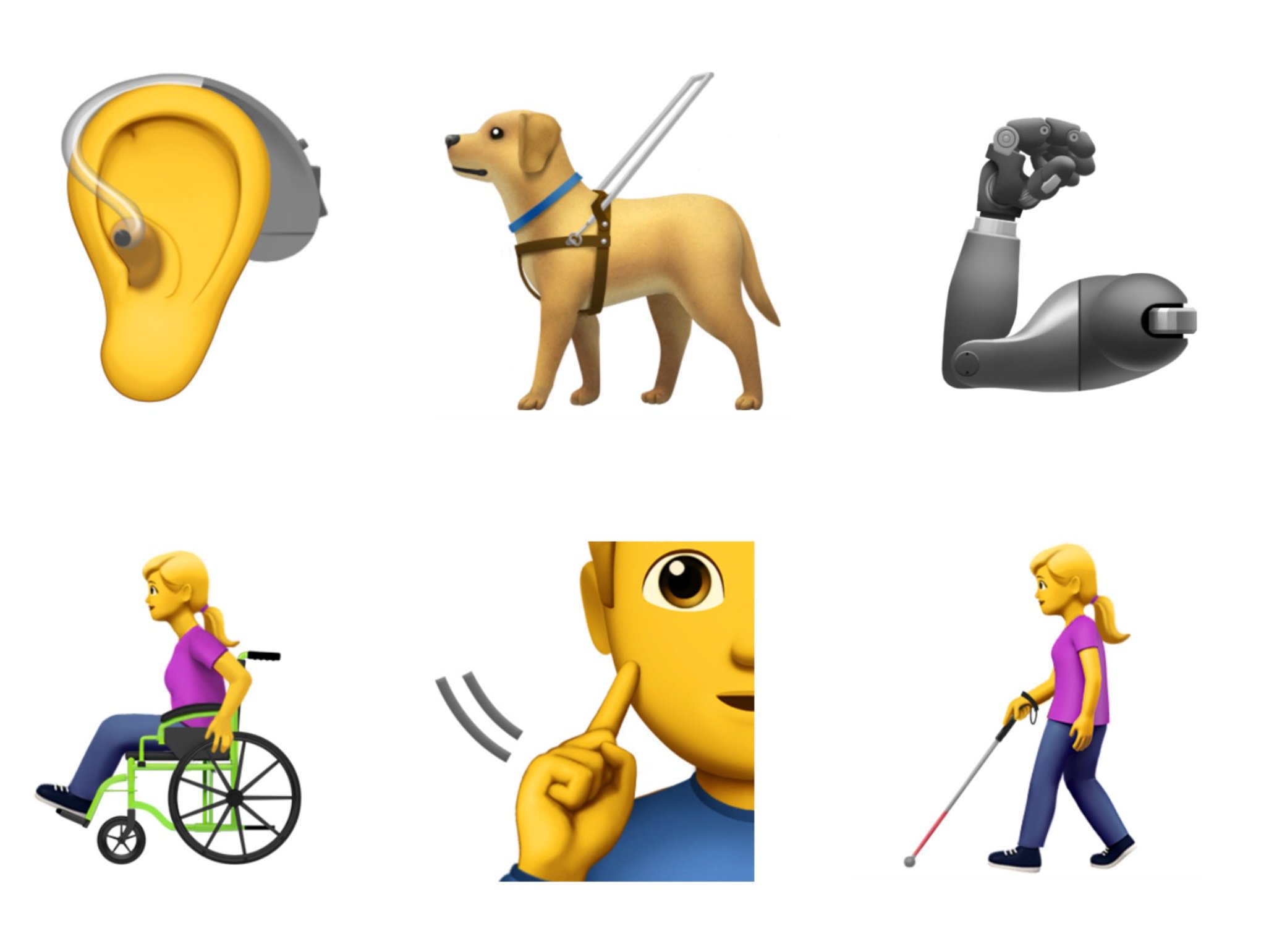 A guide dog and several other emojis to be added. 