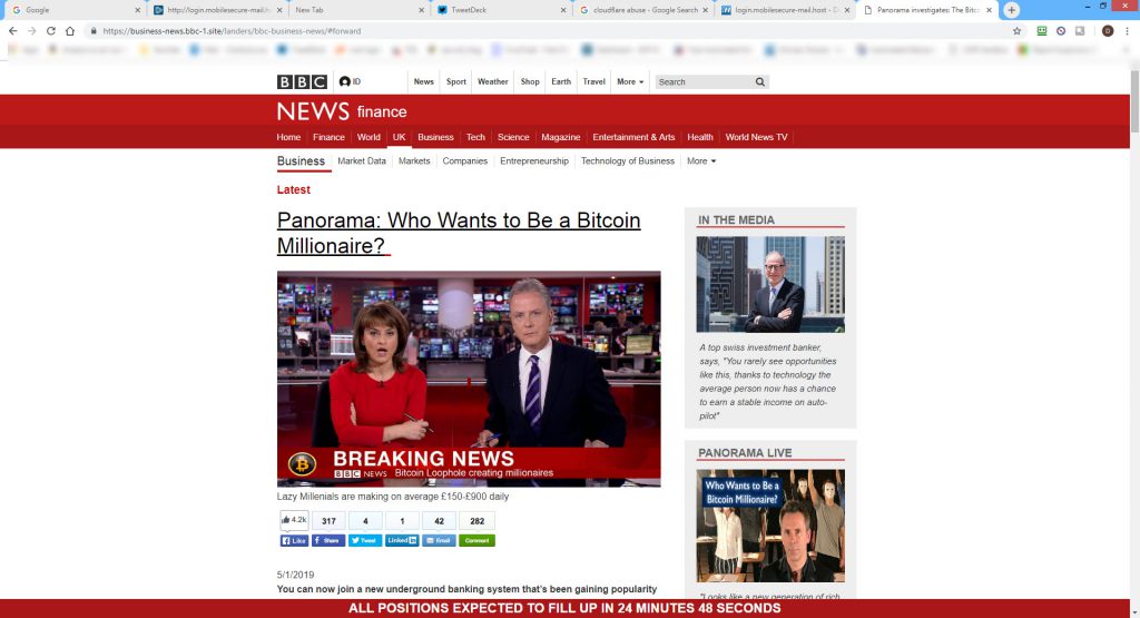 Fake BBC site