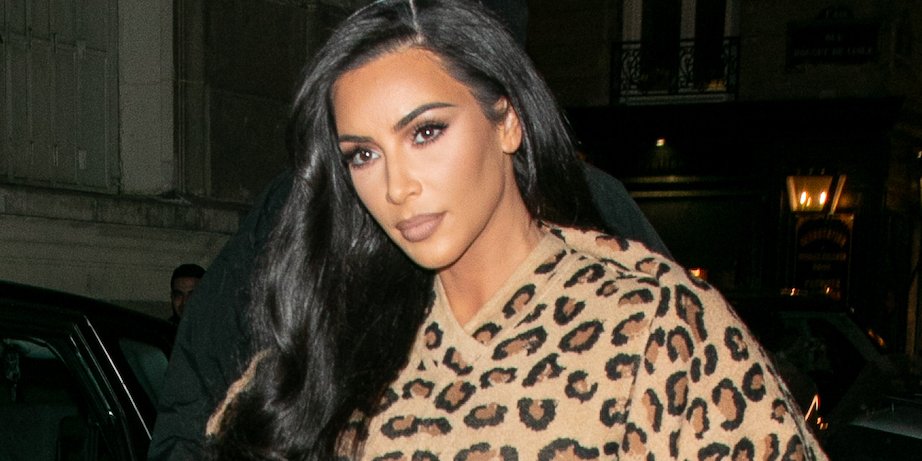 Kim Kardashian Sizzles in a See-Through Leopard Catsuit