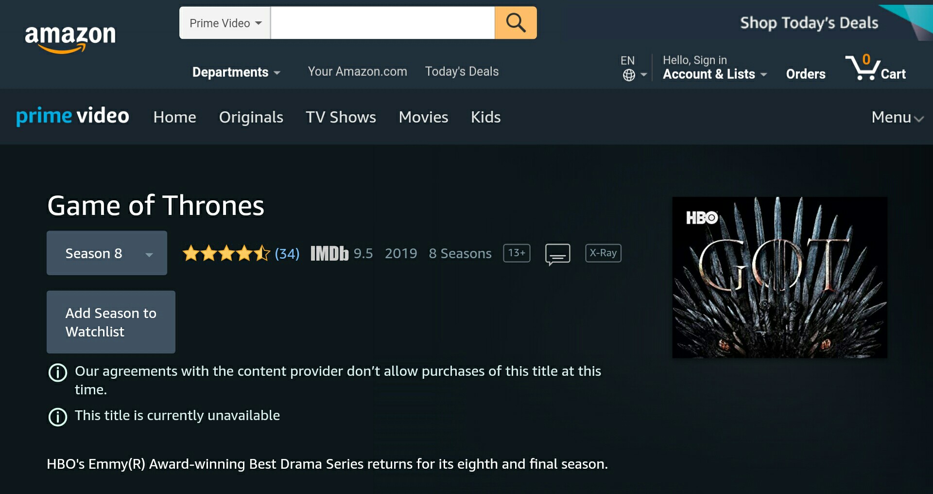 Game of Thrones season 8 online stream Legal ways to watch GoT in HD