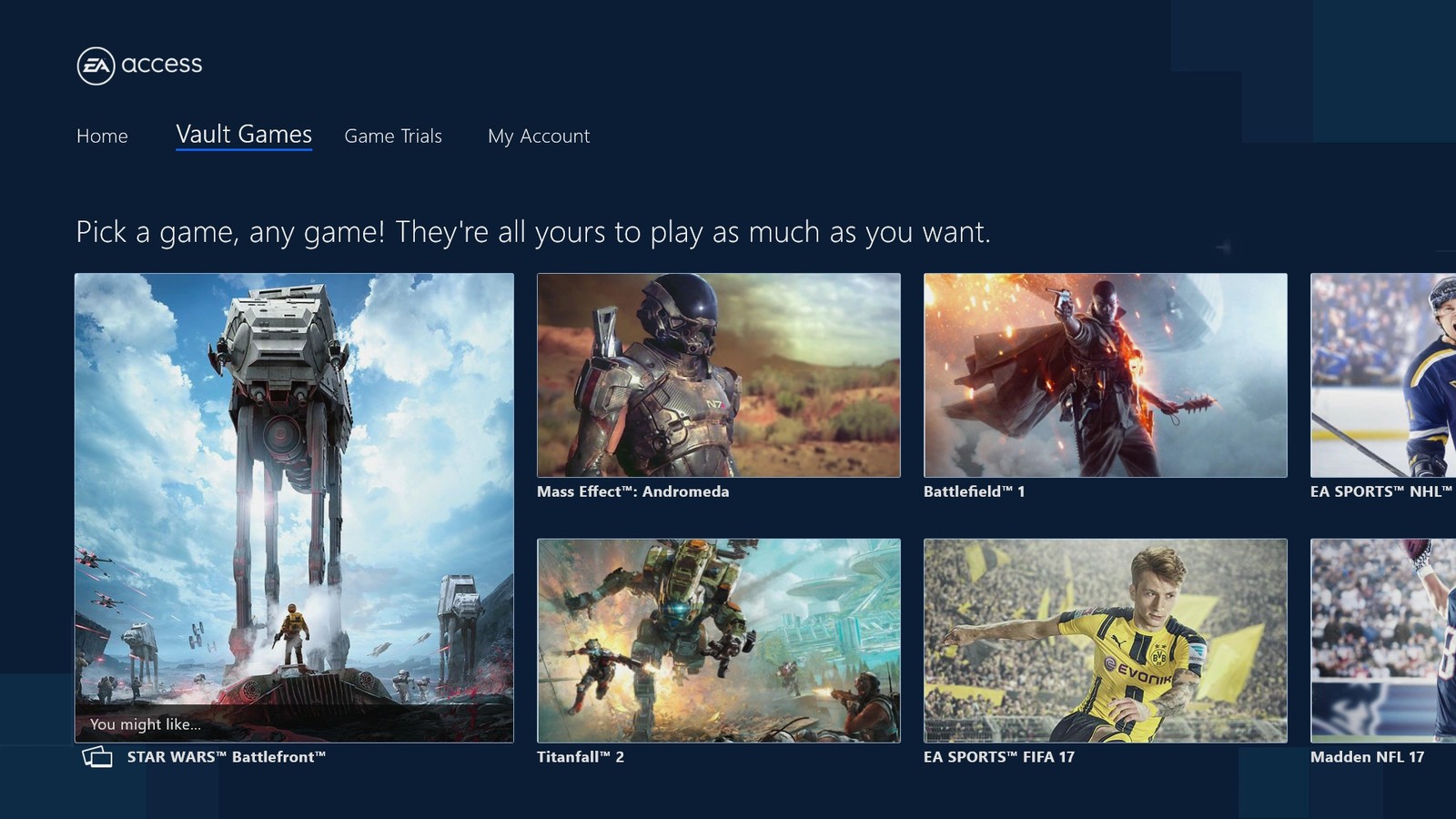 ea access xbox games list