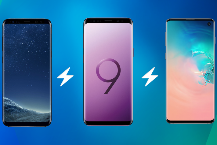 Samsung Galaxy S8, S9 and S10