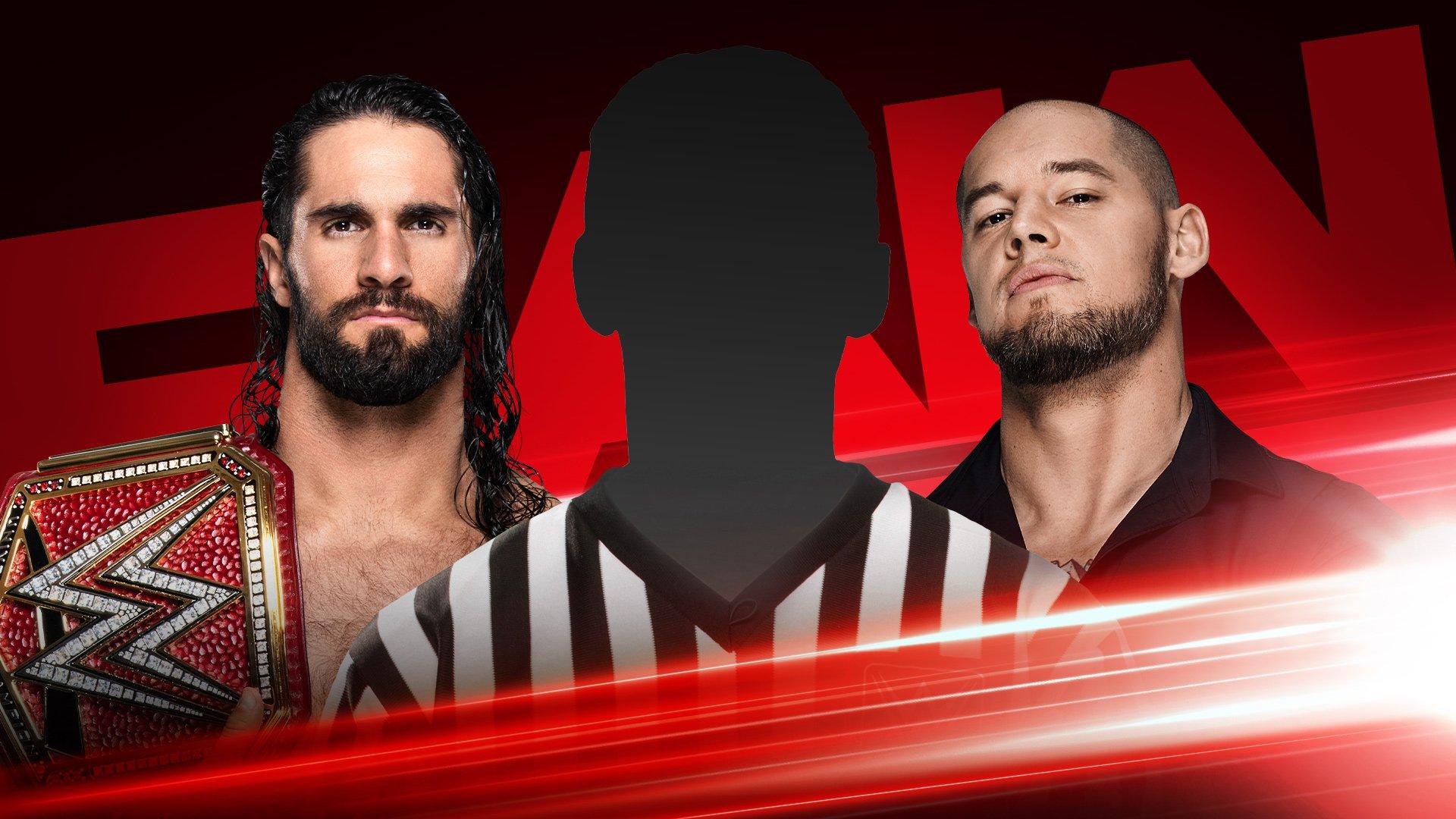WWE Stomping Grounds Seth Rollins vs Baron Corbin referee