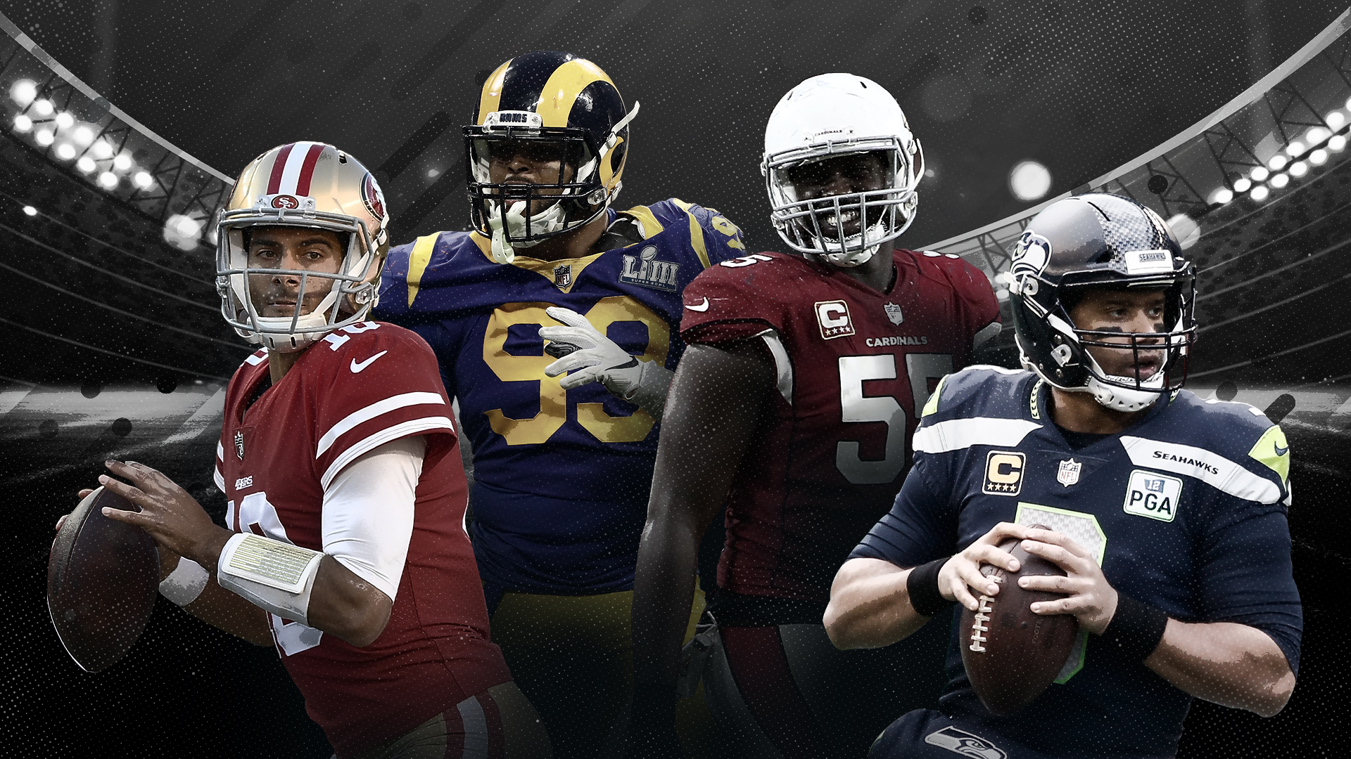 NFL Predictions Win-Loss Ratio Odds NFC West League Rams Seahawks 49ers Cardinals