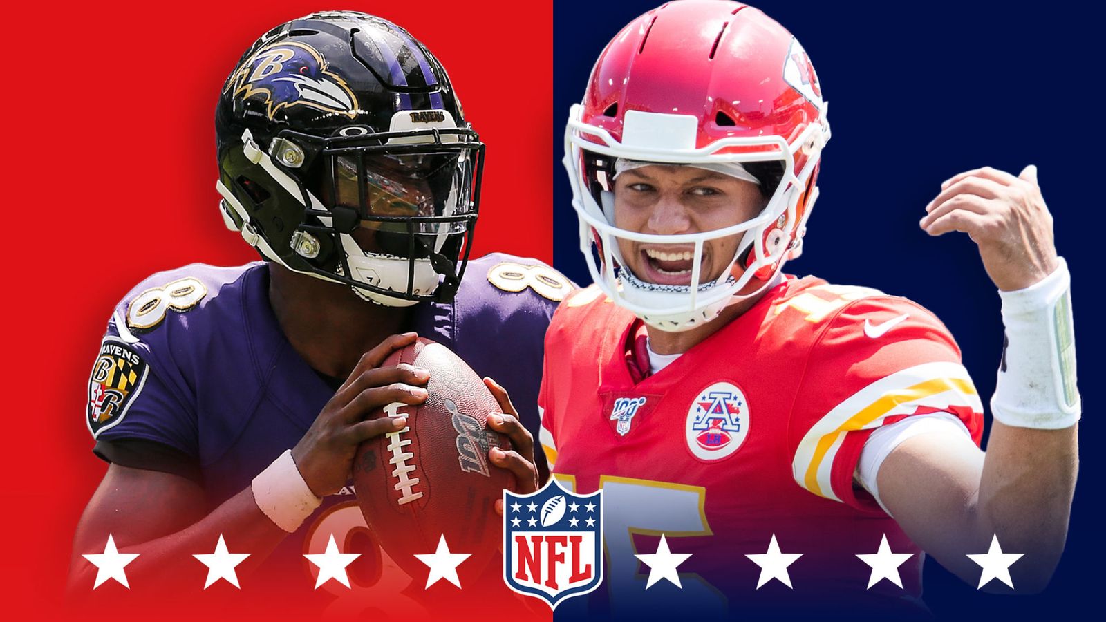 NFL Chiefs vs Ravens Patrick Mahomes and Lamar Jackson