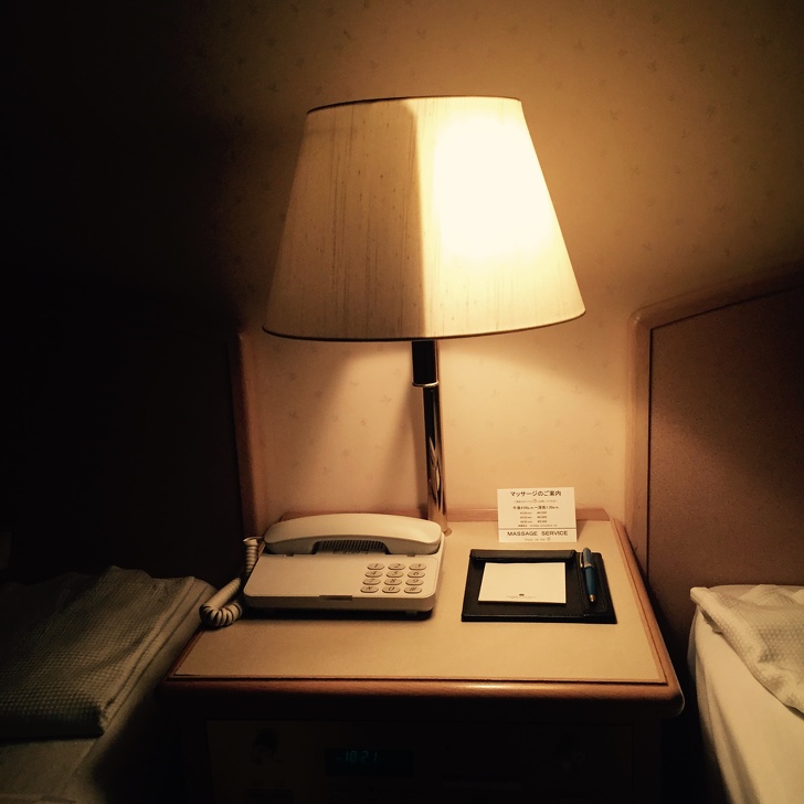 This half and half lamp in Japanese Hotel will mesmerize you for sure