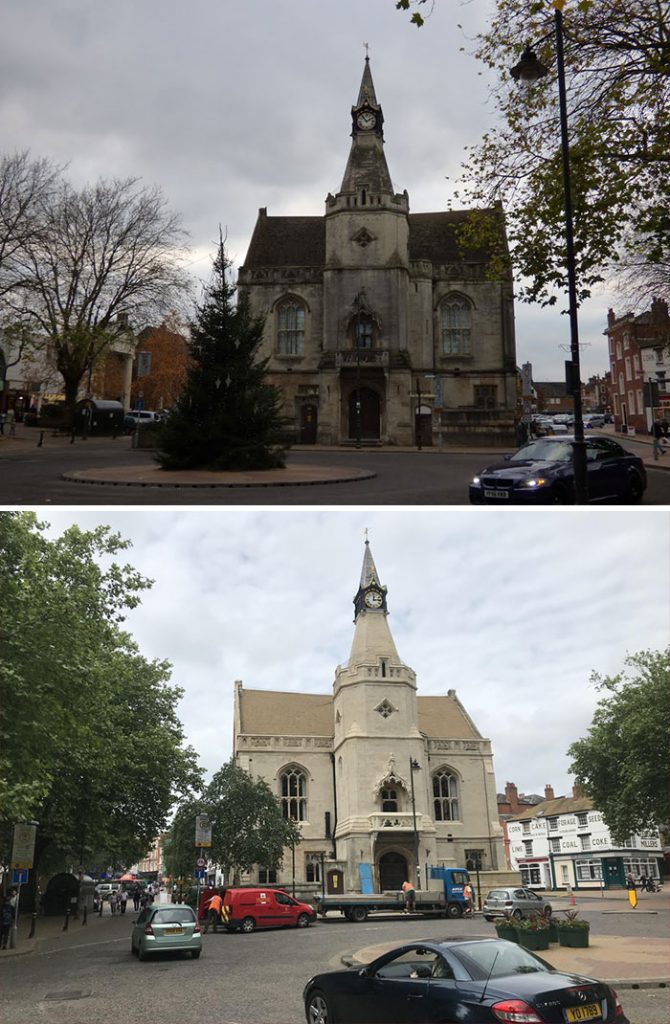 Let's try Power washing the Town Hall