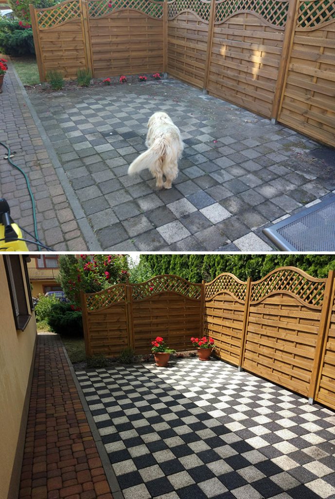 The Doggo loves its new Power washed walkaway