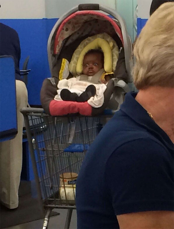 The scary baby in the stores!