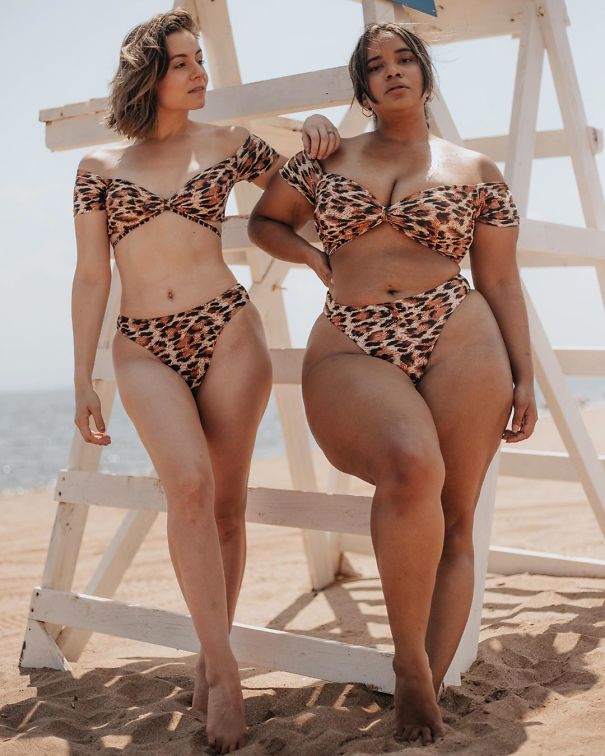 Two models in tiger prints