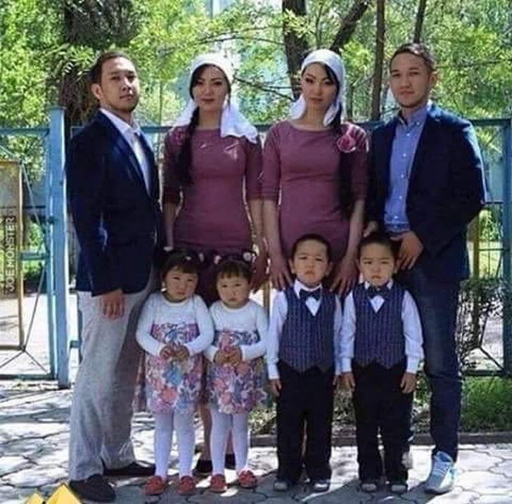 twin brothers married twin sisters and gave birth to twins