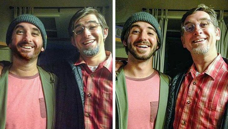 A father and son switched places for Halloween