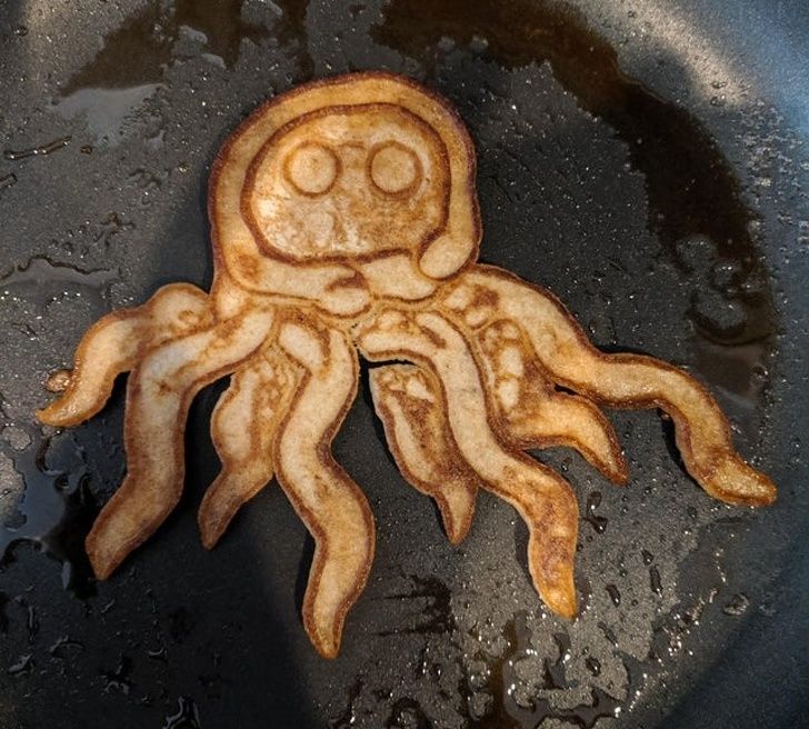 My son asked for an octopus pancake, and I may have accidentally summoned some sort of Eldritch horror instead