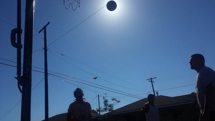 Tried attempting an eclipse with a basketball