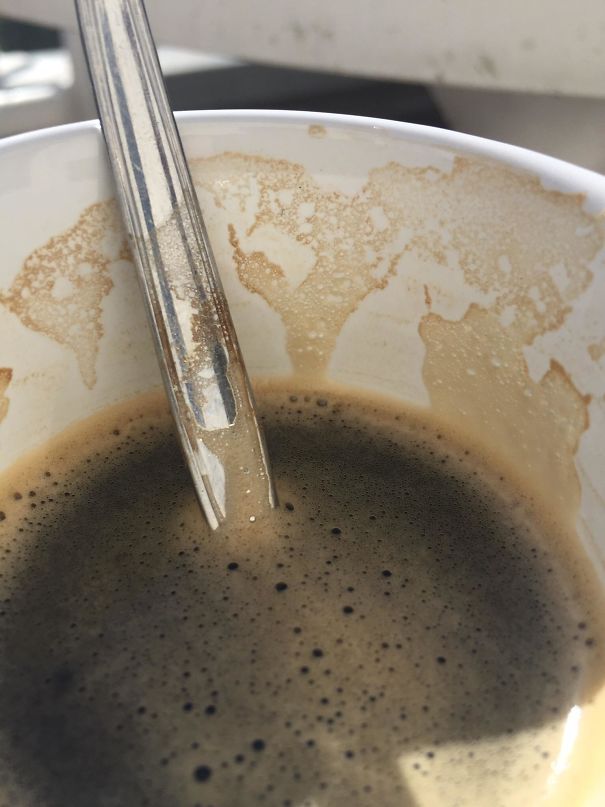 This Coffee Stain That Resembles A Map On The Inside Of My Cup