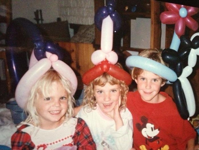 Found This Old Pic Of Me And My Sisters With Balloon Hats. I Think My Sister In The Middle Got The Best One