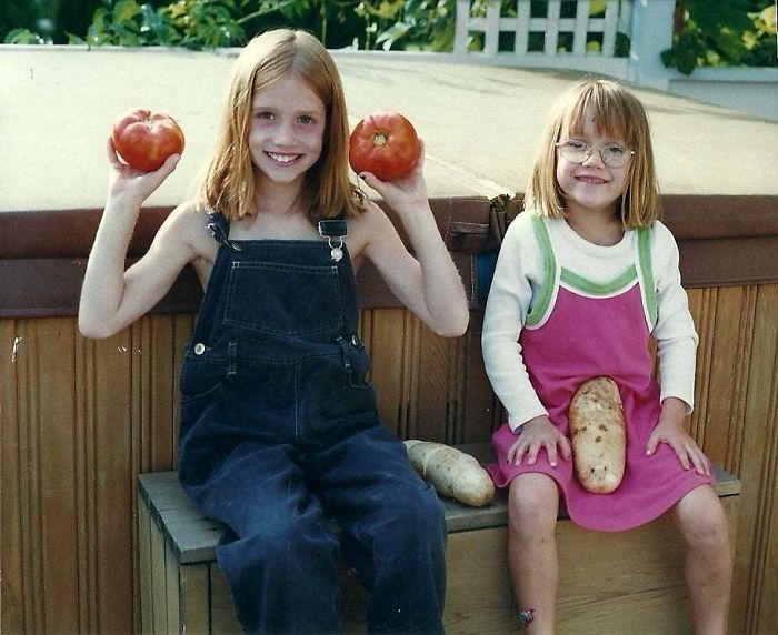 My And My Sister’s Embarrassing Childhood Photo. I’m The Unfortunate Soul On The Right