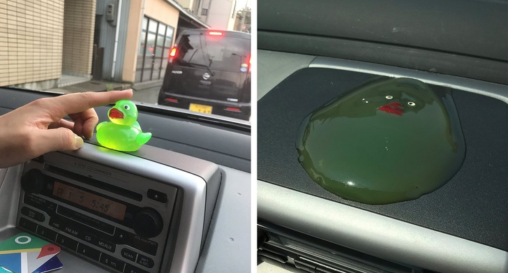 Never leave a rubber duck in a hot car