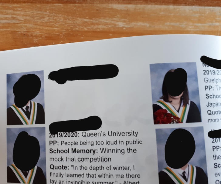 Ever faced awkward situations like these? Out of 153 forms, they only lost mine! And I was super-duper excited for my yearbook to come!