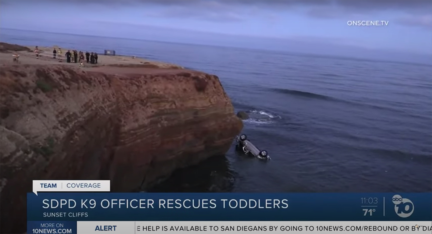 Dad drives car off the cliff