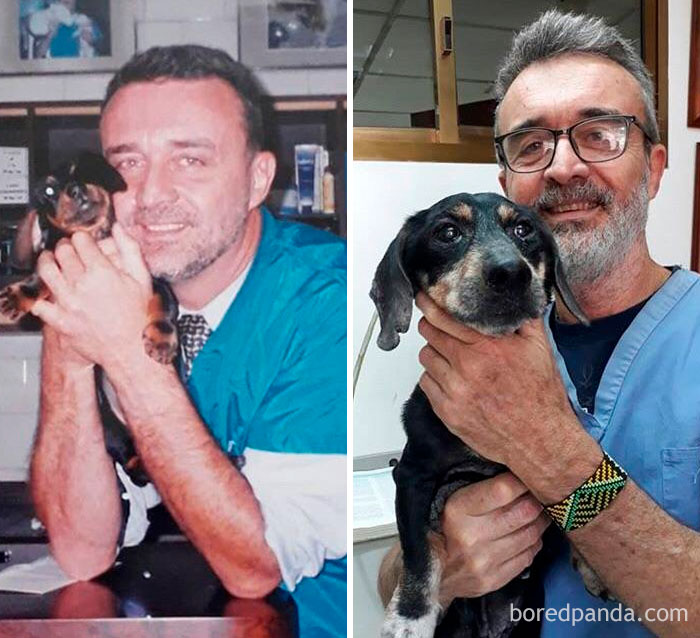 Vet takes care of the same dog for 15 years