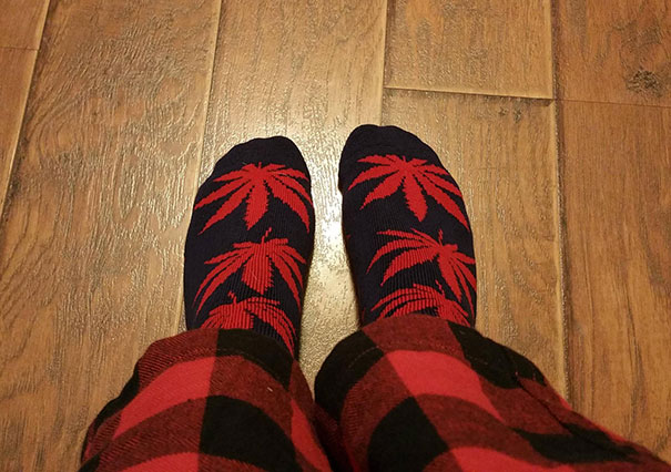 Hilarious couples:My Wife Thought She Bought Me Socks With Palm Trees On Them.