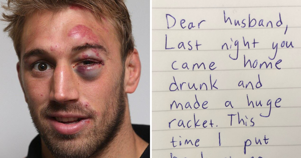 Jack wakes up with a black eye and hangover, finds wife’s strange note and starts to cry