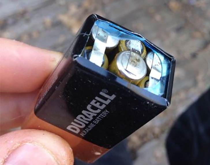 Inside a 9-V battery!