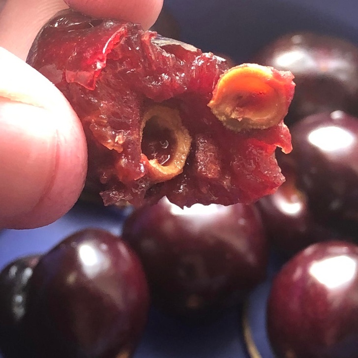 A cherry seed.