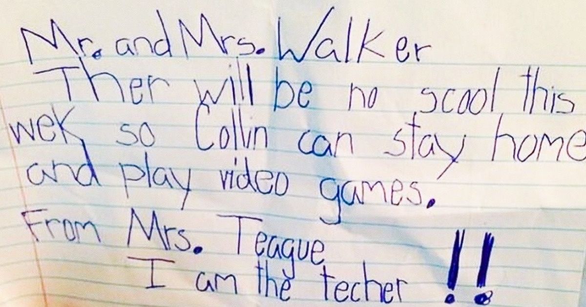 Hilarious notes from kids that are better than the story of a Hollywood movie (20 Pics)