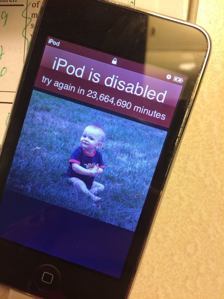 Hilarious kids:OMG! My kids have disabled my iPod for 45 years.