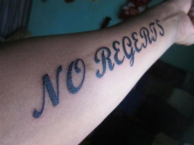 No regret in tattoos