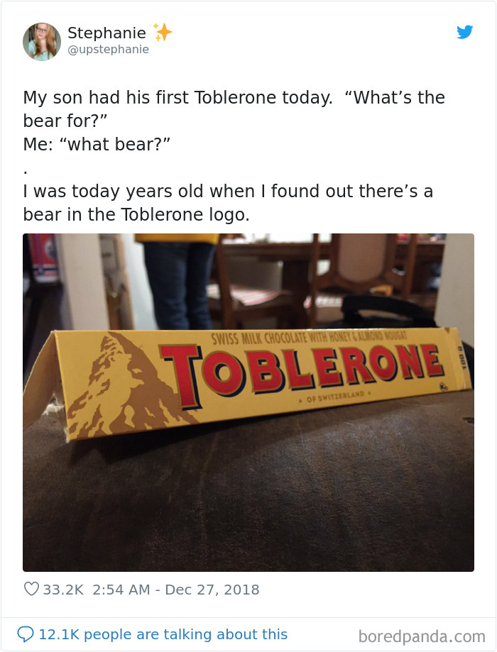 There's a bear in the Toblerone logo!