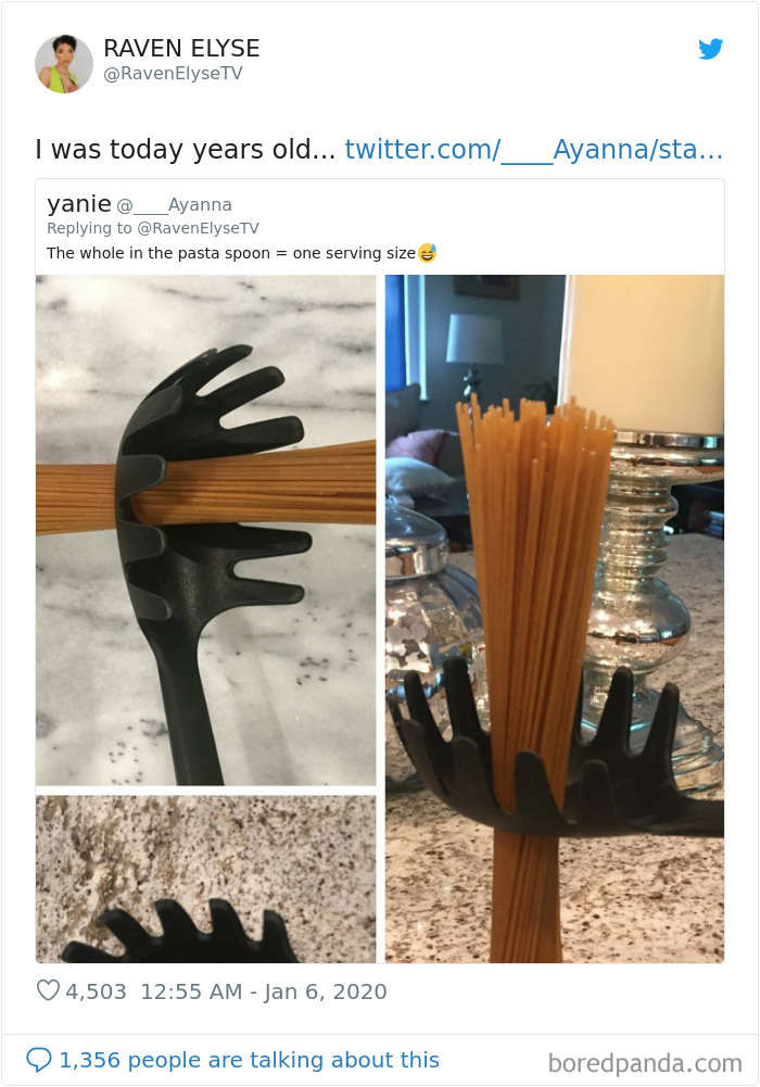 People come to know about the actual purpose of the hole in pasta spoon