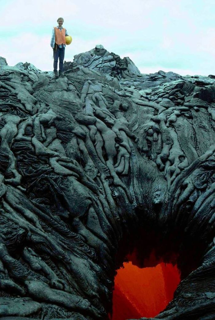 Looks like a pile of dead bodies, right?? But, it is the lava of a volcano