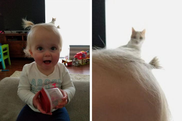 This baby girl got a kitty tail!