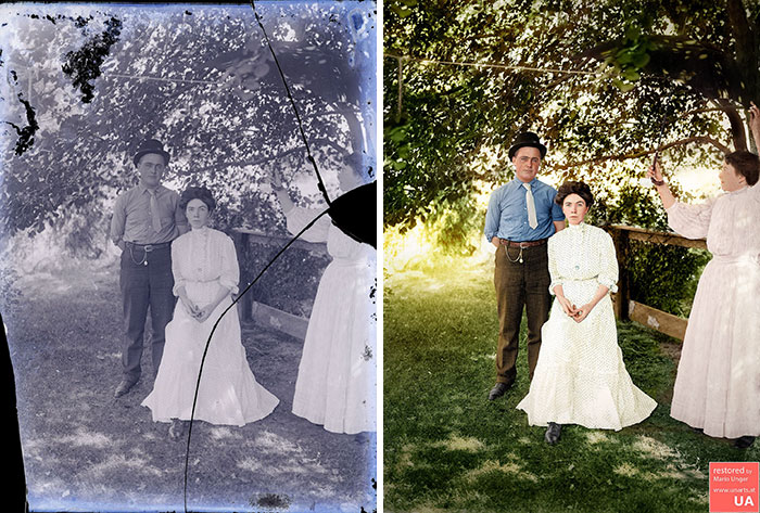 Photographer recreates the photo of Texas Couple, Ca 1900