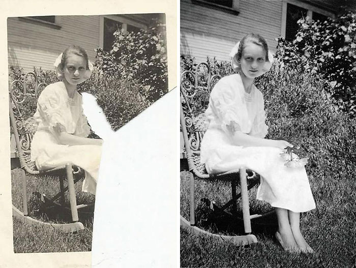 Restoring young girl's photo