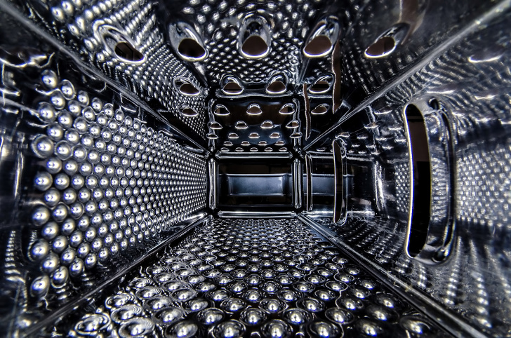 Nothing but the inside view of a cheese grater!