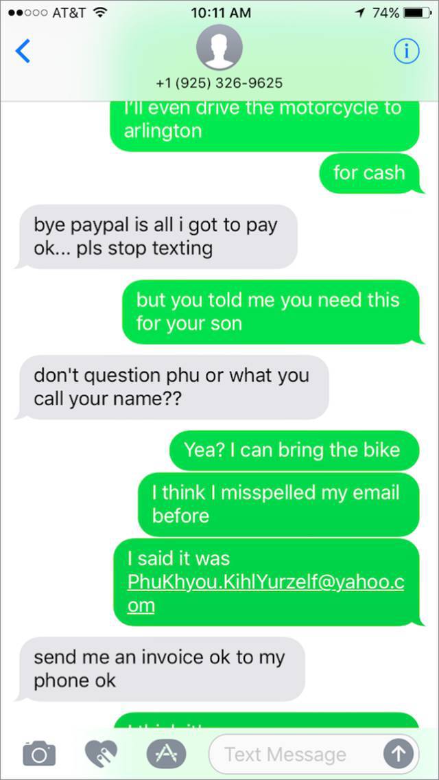 Aww! The scammer is trapped with the wrong dude for sure!