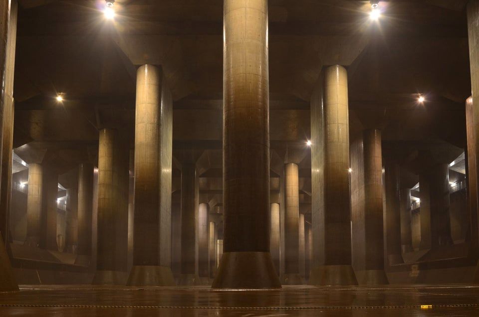 Tokyo has three cathedral-like tunnels to prevent floods as they redirect water.