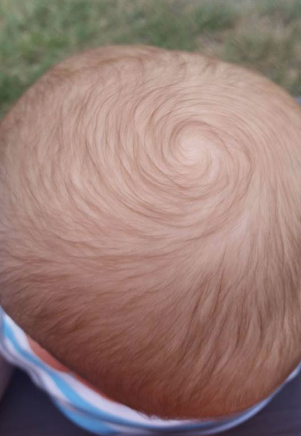 My 8 Month Old's Hair Is Always In A Perfect Swirl That Reminds Me Of A Van Gogh Painting