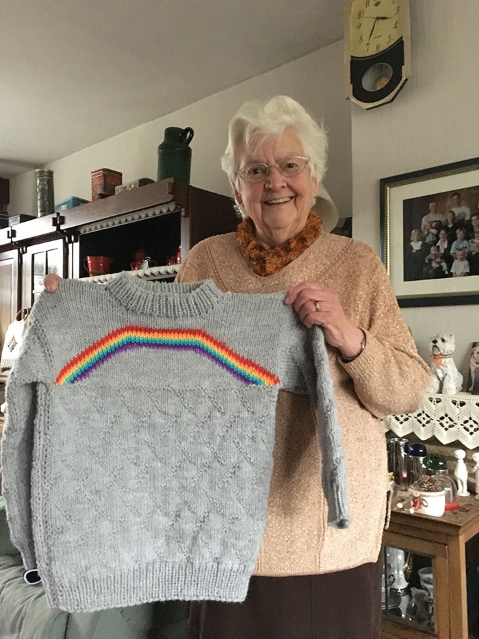 I Told My Grandma I Was Bisexual A Few Weeks Ago And Today She Gave Me This. My Grandma Made Me A Rainbow Sweater