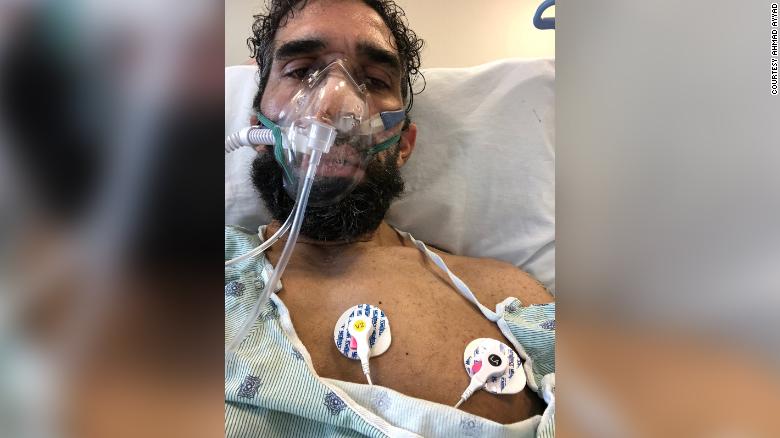 Ahmad Ayyad in hospital on ventilator